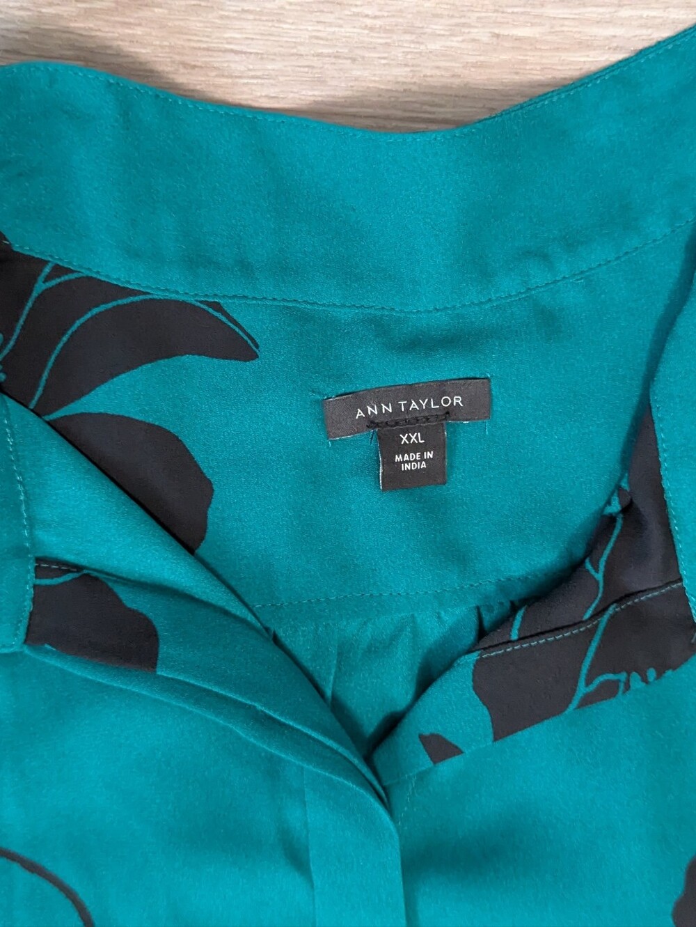 Ann Taylor Teal Floral Puff Sleeve Blouse Size XXL VGUC! - Picture 2 of 5